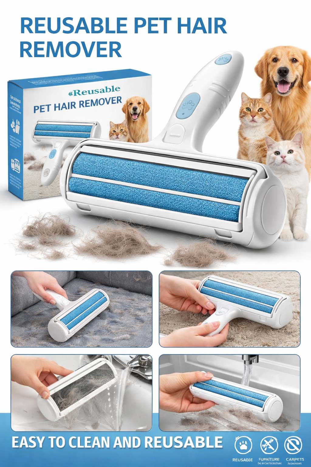 Reusable Pet Hair Remover Roller